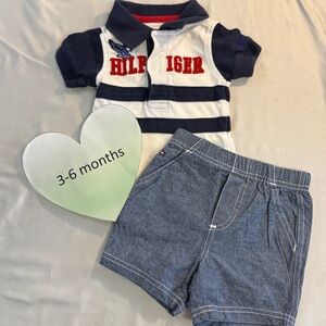 Tommy Hilfiger - Kids Short Sleeve Polo/shorts with Navy, White, & Red Accents